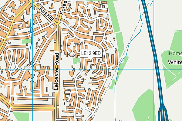 LE12 9ED map - OS VectorMap District (Ordnance Survey)