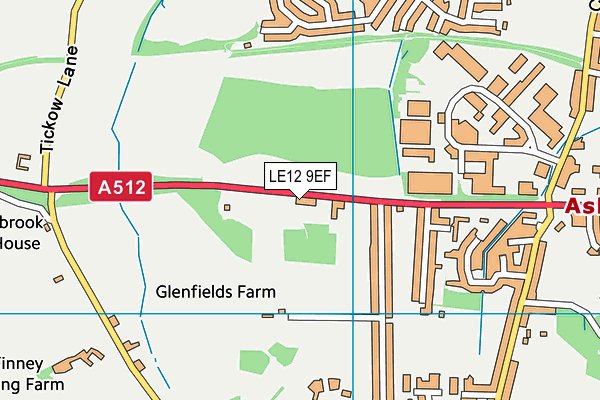 LE12 9EF map - OS VectorMap District (Ordnance Survey)