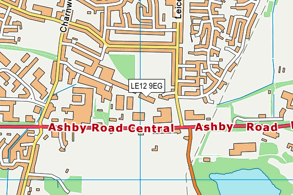 LE12 9EG map - OS VectorMap District (Ordnance Survey)