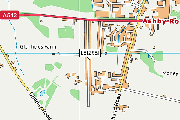 LE12 9EJ map - OS VectorMap District (Ordnance Survey)