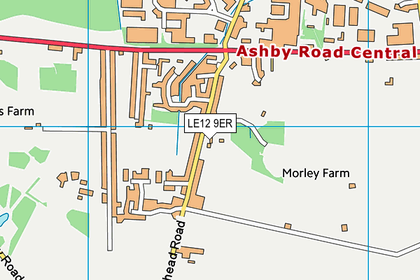 LE12 9ER map - OS VectorMap District (Ordnance Survey)