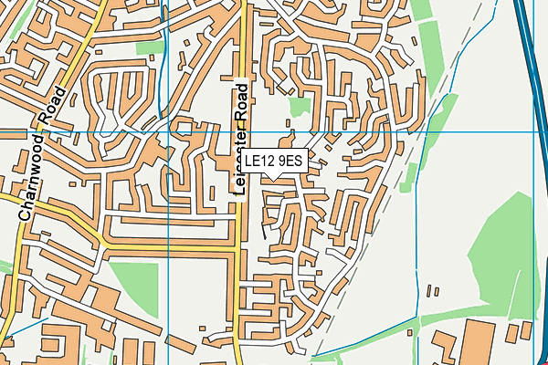 LE12 9ES map - OS VectorMap District (Ordnance Survey)