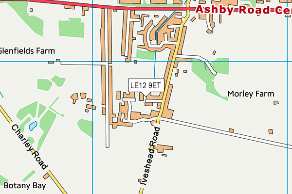 LE12 9ET map - OS VectorMap District (Ordnance Survey)