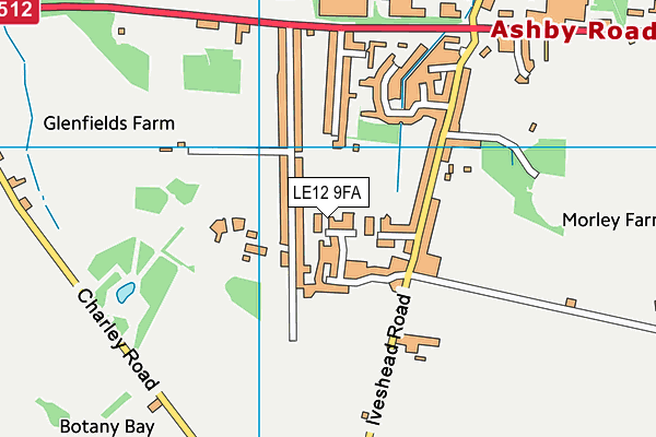 LE12 9FA map - OS VectorMap District (Ordnance Survey)