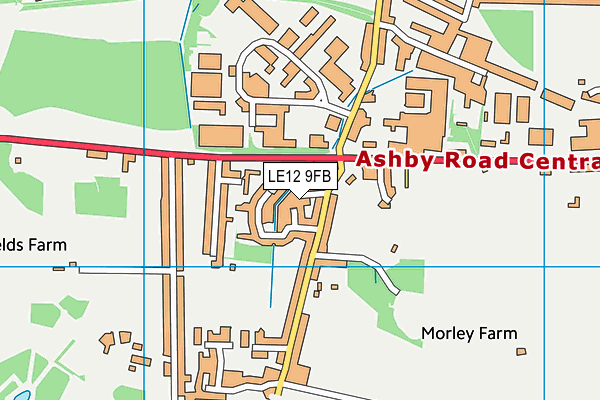 LE12 9FB map - OS VectorMap District (Ordnance Survey)