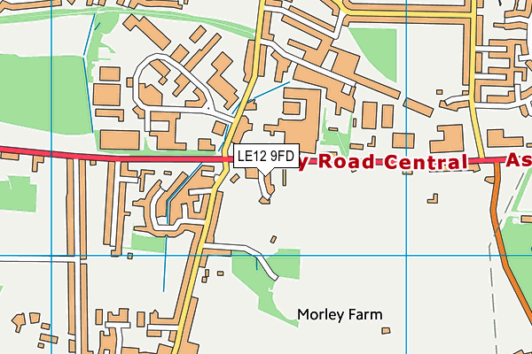 LE12 9FD map - OS VectorMap District (Ordnance Survey)