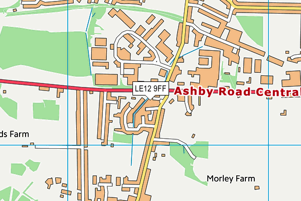 LE12 9FF map - OS VectorMap District (Ordnance Survey)