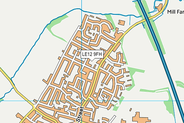 LE12 9FH map - OS VectorMap District (Ordnance Survey)
