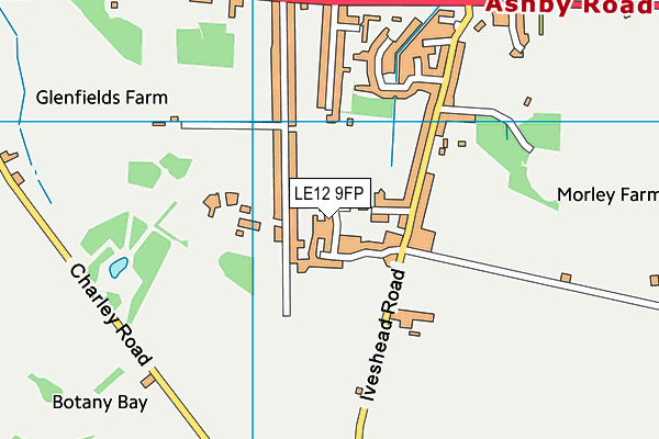 LE12 9FP map - OS VectorMap District (Ordnance Survey)