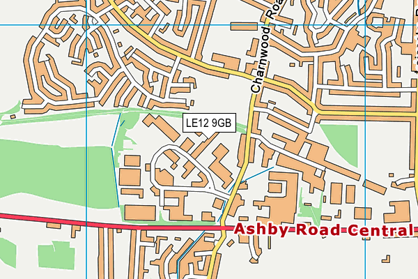 LE12 9GB map - OS VectorMap District (Ordnance Survey)