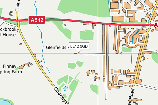 Shepshed Cricket Club (Pudding Bag Lane) map (LE12 9GD) - OS VectorMap District (Ordnance Survey)