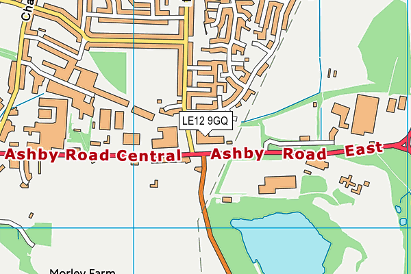 LE12 9GQ map - OS VectorMap District (Ordnance Survey)