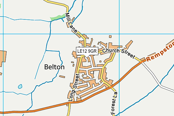 LE12 9GR map - OS VectorMap District (Ordnance Survey)