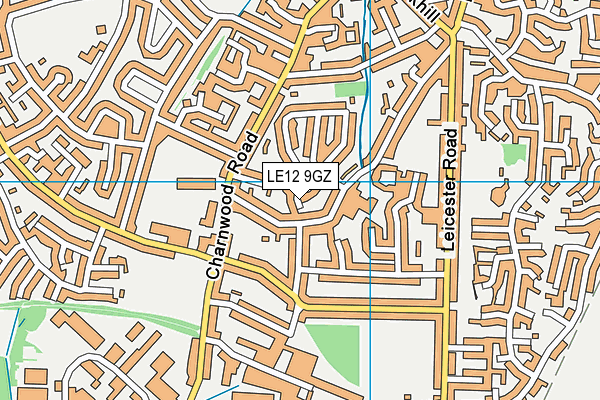 LE12 9GZ map - OS VectorMap District (Ordnance Survey)