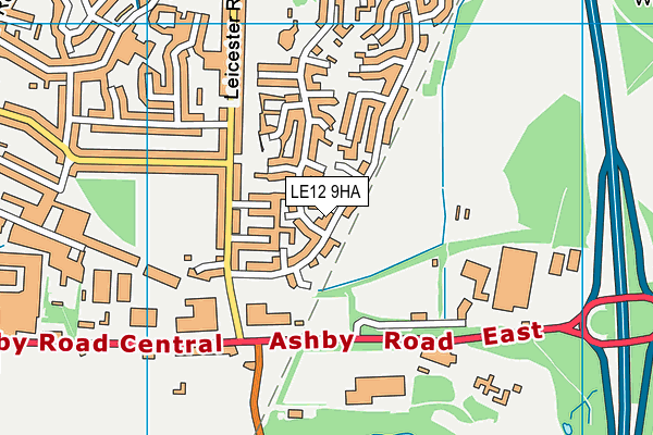 LE12 9HA map - OS VectorMap District (Ordnance Survey)