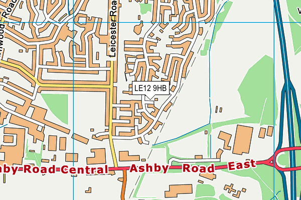 LE12 9HB map - OS VectorMap District (Ordnance Survey)