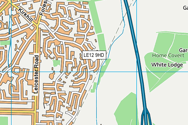 LE12 9HD map - OS VectorMap District (Ordnance Survey)