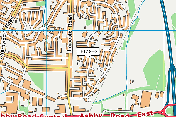 LE12 9HG map - OS VectorMap District (Ordnance Survey)