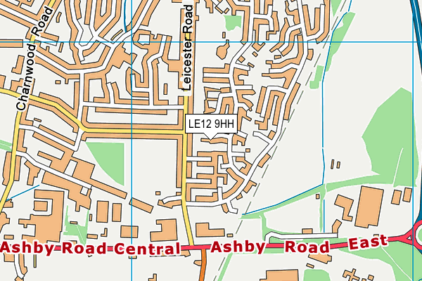 LE12 9HH map - OS VectorMap District (Ordnance Survey)