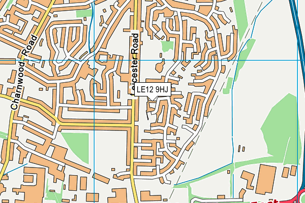 LE12 9HJ map - OS VectorMap District (Ordnance Survey)