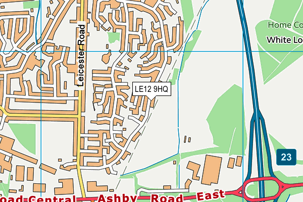 LE12 9HQ map - OS VectorMap District (Ordnance Survey)