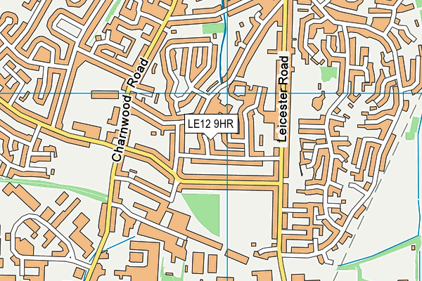 LE12 9HR map - OS VectorMap District (Ordnance Survey)