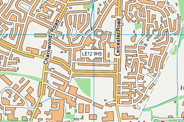 LE12 9HS map - OS VectorMap District (Ordnance Survey)