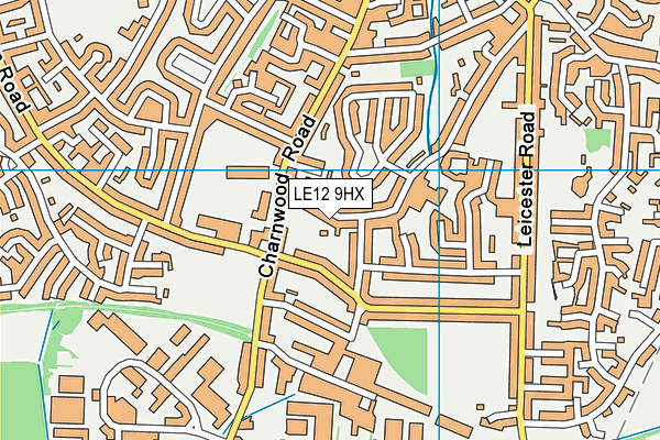 LE12 9HX map - OS VectorMap District (Ordnance Survey)
