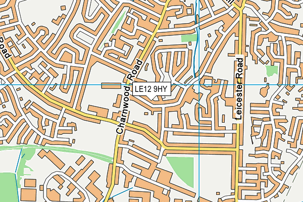 LE12 9HY map - OS VectorMap District (Ordnance Survey)