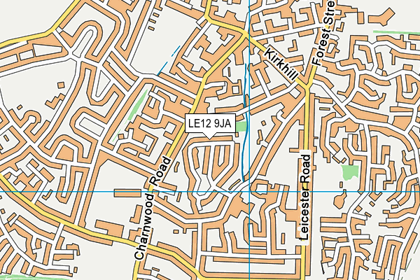 LE12 9JA map - OS VectorMap District (Ordnance Survey)