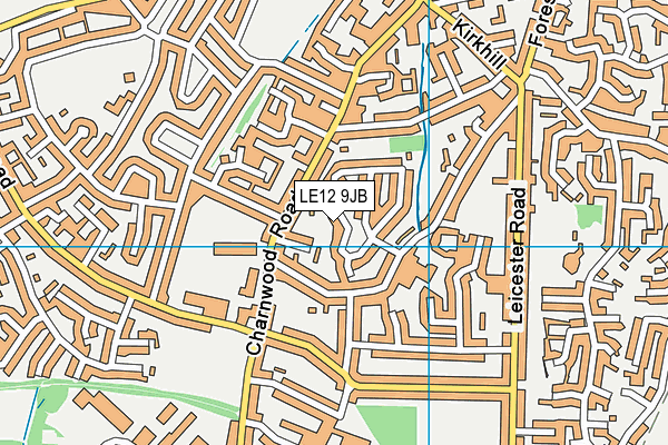 LE12 9JB map - OS VectorMap District (Ordnance Survey)