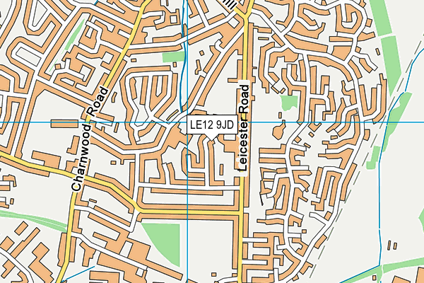 LE12 9JD map - OS VectorMap District (Ordnance Survey)