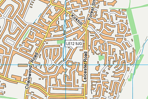 LE12 9JG map - OS VectorMap District (Ordnance Survey)