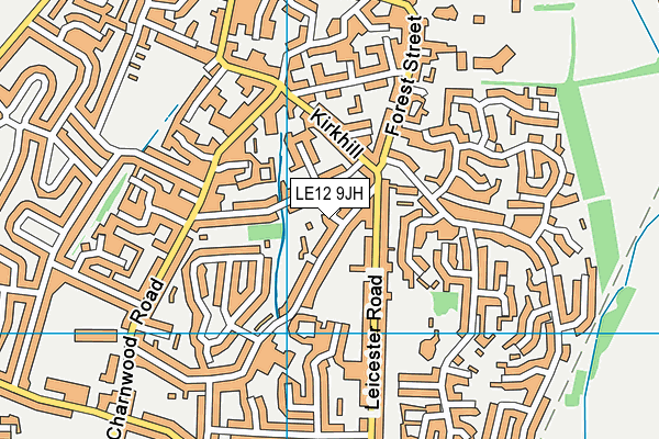 LE12 9JH map - OS VectorMap District (Ordnance Survey)