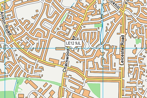 LE12 9JL map - OS VectorMap District (Ordnance Survey)