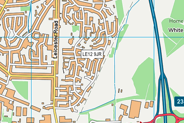 LE12 9JR map - OS VectorMap District (Ordnance Survey)