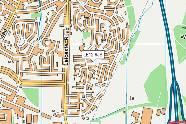 LE12 9JS map - OS VectorMap District (Ordnance Survey)