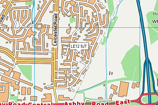 LE12 9JT map - OS VectorMap District (Ordnance Survey)