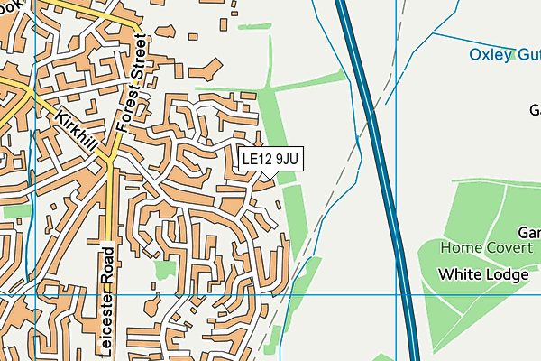 LE12 9JU map - OS VectorMap District (Ordnance Survey)