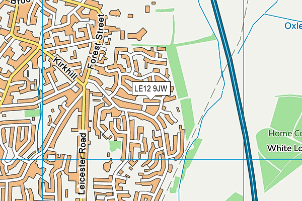 LE12 9JW map - OS VectorMap District (Ordnance Survey)