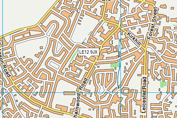 LE12 9JX map - OS VectorMap District (Ordnance Survey)