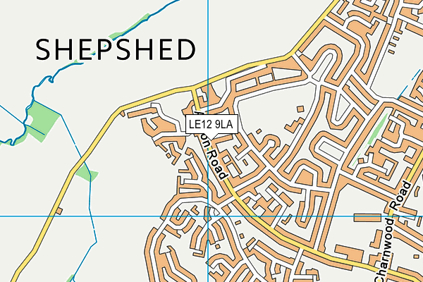 LE12 9LA map - OS VectorMap District (Ordnance Survey)