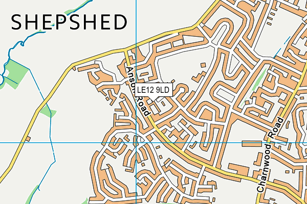 LE12 9LD map - OS VectorMap District (Ordnance Survey)