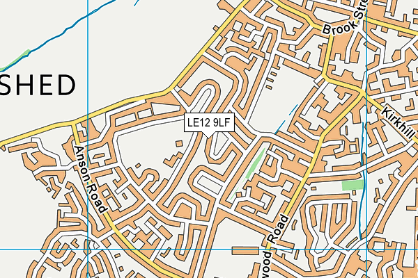 LE12 9LF map - OS VectorMap District (Ordnance Survey)