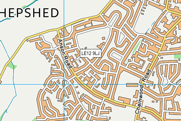 LE12 9LJ map - OS VectorMap District (Ordnance Survey)