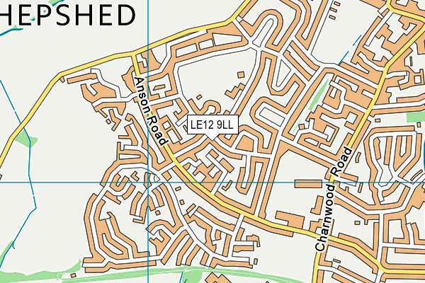 LE12 9LL map - OS VectorMap District (Ordnance Survey)