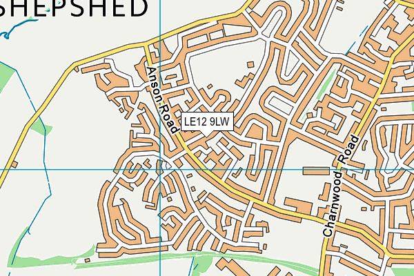 LE12 9LW map - OS VectorMap District (Ordnance Survey)