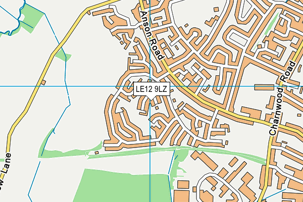 LE12 9LZ map - OS VectorMap District (Ordnance Survey)