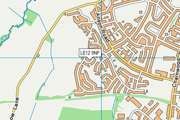 LE12 9NF map - OS VectorMap District (Ordnance Survey)