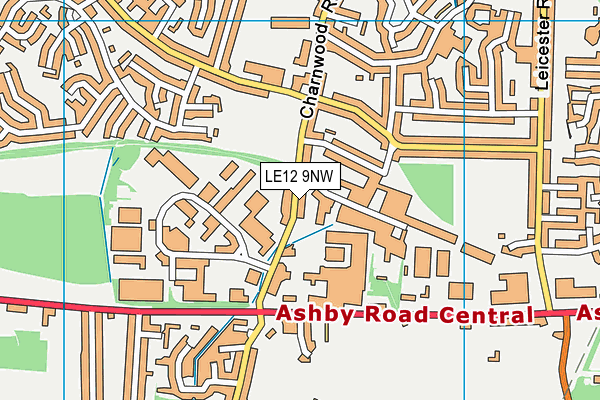LE12 9NW map - OS VectorMap District (Ordnance Survey)